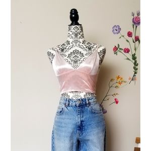 Velvet pink bralette/cami from garage, size small
